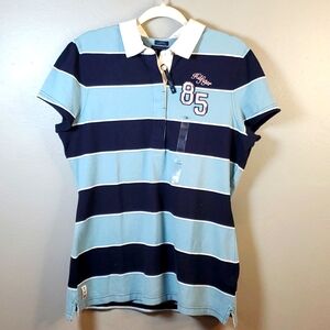 NWT Tommy Hilfiger women's collared polo shirt. Short sleeves, size XL.